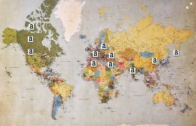 Amazon Business Logo on world Map
