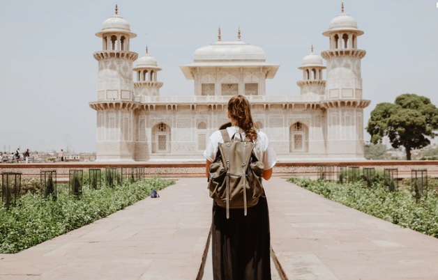 Tour and Travel Solo trip a girl with backpack